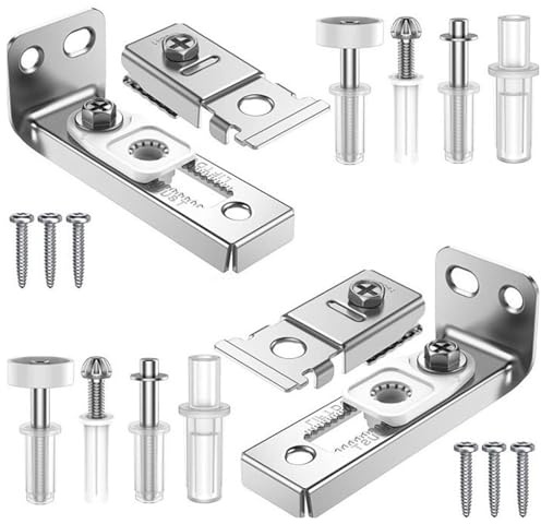 2 Sets/18 Pcs Bi-Fold Door Repair Kit, Bifold Door Hardware Repair Kit, Includes Top and Bottom Brackets, Pivots, Guide Wheel for Folding Pocket Door,18 pcs