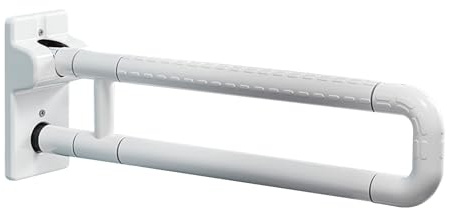 WC Wandstützgriff Weiß, Toilette Haltegriff Edelstahl Wandstützgriff Klappbar Haltegriff Badezimmer Haltegriffe Safe StüTzklappgriff Haltegriffe Aufstehhilfe Senioren Behinderte Schwangere 60cm/23.6in