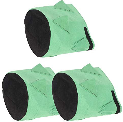 Borsa per Coltivazione di Fragole, 3 Pezzi 6 Fori per Piantare Sacchetti per Piante da Giardino in Feltro 26L 7 N Contenitore Verde per Balcone Cortile