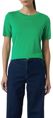 Stickad jerseytröja i slim fit med ribbad skärm, Grön, 42