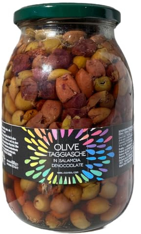 Olive taggiasche denocciolate in salamoia 900 g (peso sgocciolato 650 g)