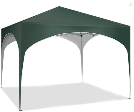 MNEVZX Tendone Garage Gazebo da Giardino Pieghevole Impermeabile 3x3m, Tenda da Festa, Padiglione Pop-up con Tetto semicircolare Box Auto da Esterno(Green)