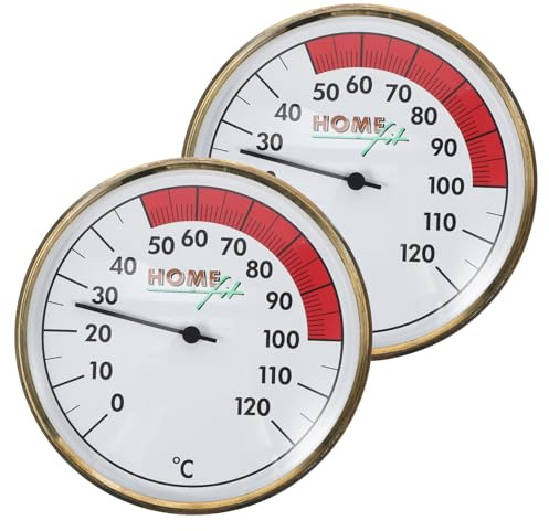 LIOOBO 2Piezas Termómetro de Pared para Interiores y Exteriores de Medidor de Temperatura para Sauna Guardería y Jardín Alta Precisión y