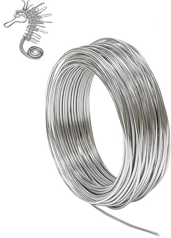 12 Gauge Aluminum Craft Wire 2mm 100 Feet,Sliver Bendable Sculpting Metal Wire,Metal Crafting Wire for Sculpting,Wreath Craft,Floral Making,Jewelry Making,Weaving and Wrapping Sliver Wires