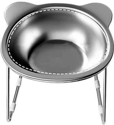 Tilted Cat Bowl – Upphöjd matskål, 15 graders lutande kattmatare, anti-halkställ | Ergonomisk matningsstation för bekvämt ätande Matsmältningsförbättring Kattälskare Present till Matsalen