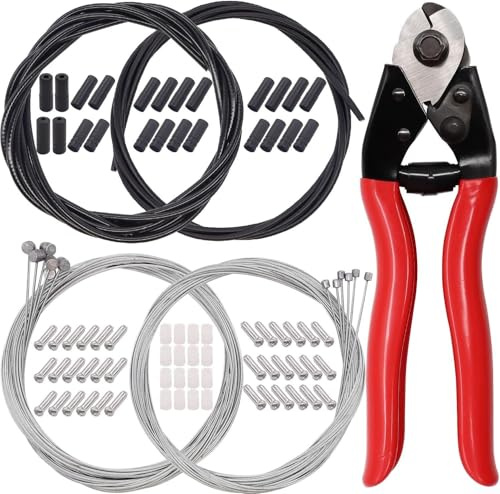 Yuanpgky Zugdrahtzange für Brems- und Schalthebelzugspanner, verchromter Karbonstahl, Fahrradhandwerkzeug für Mountainbike, Wartung, 180 mm (Schraubenschlüssel + 6 Kit2)
