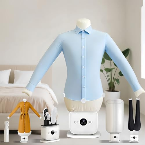 Glowdora Steamer for Clothes, Portable Automatic Ironing Machine, Vertical Steam Closet & Electric Clothes Dryer, Inflatable Shirt Ironer, Quick 8-Minute Drying for Effortless Wrinkle Removal