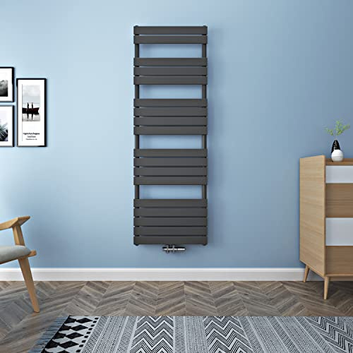 Acezanble Badheizkörper 1800x600mm Anthrazit 1154W, Heizkörper Bad, Handtuchheizkörper Mittelanschluss, Paneel Bad Heizkörper Flach, Paneelheizkörper Handtuchhalter.