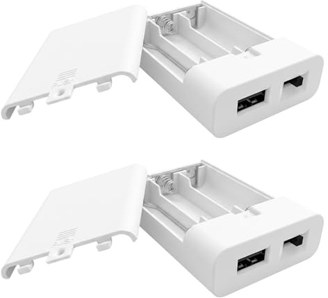 2PCS Battery Case Box with USB Port, 3 X AA Battery Power Bank for LED Lights, Batteries Holder Case, Portable Power Supply for LED Strip, Fairy String Lights, Curtain Light DIY Projects, Outdoor Use