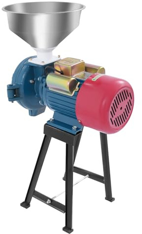 Molinillo eléctrico de grano de hierro fundido, 2200 W, 60 malla, molido fino para maíz, trigo, arroz, café, cereales, molienda con embudo para uso doméstico y comercial