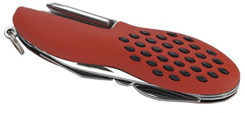 Pfiffikus 42417 - Taschenmesser mit 10 Funktionen, ca. 9 cm, rot