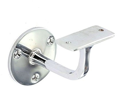 Pair of Chrome Plated Handrail Bracket Banister Support – 63mm – 2 Pack