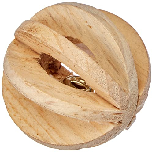 Trixie 6187 Lamellenholzball mit Schelle, ø 6 cm