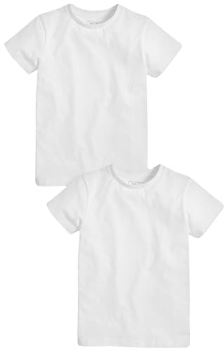 NEXT Jungen Kurzärmelige T-Shirts (3-16 Jahre) im 2er-Pack Weiß Numeric_152