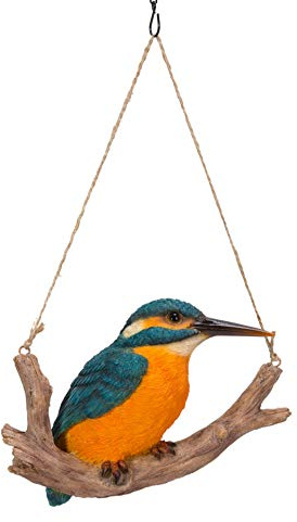 Vivid Arts Hängender Eisvogel auf Ast – hängende Gartenfigur (HGF-016)