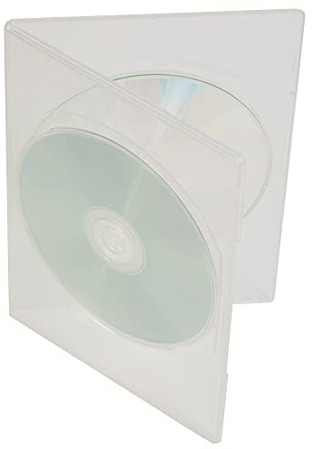 5 x Slim Double Clear DVD CD Blu Ray Disc Cases (Face on Face) Slim 7mm Spine Cases To Hold Two Discs. Outer Sleeve On Case For Artwork Inlay.