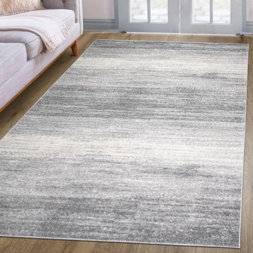 oKu-Tex Designer Teppich, Wohnzimmerteppich Mercur, weicher Webteppich grau meliert, modernes Design, 160 x 230 cm, Schadstofffrei nach Öko-Tex Standard 100