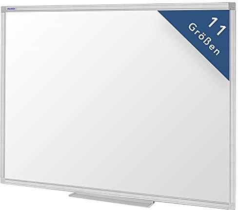 Franken magnetisches Whiteboard 150 x 100 cm, Magnettafel mit lackierter Oberfläche, Schreibtafel inkl. Marker und Ablageschale