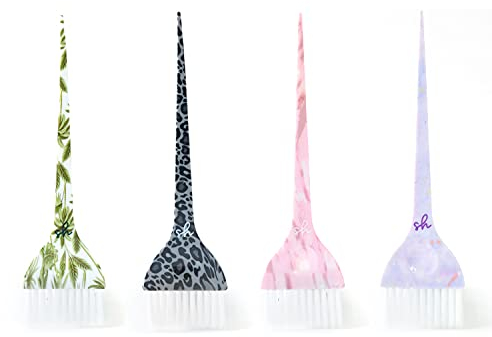 Simply Hair Simply Hair 4-Pack Hair Dye Brush Set for Salon Professionals | Perfect for Root Touch-Ups & Highlights | Unique Patterns, Ideal for Hair Colouring, Bleach, and Tinting