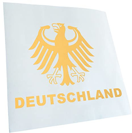 Kiwistar - Autoaufkleber - Goldchrom - 60x47cm Deutschland Bundesadler - Heckscheibe Auto Aufkleber wetterfest für Kfz LKW Mofa Truck - Sticker außen selbstklebend Tuning Zubehör für Fenster Fahrzeug