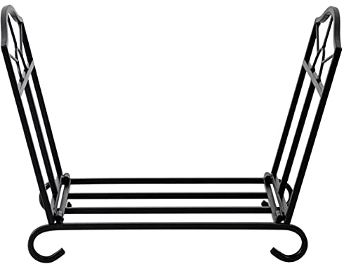 Brennholzregal für den Außenbereich, Metall-Brennholzregal, Kaminholzlager für den Innenbereich, Robustes Holzständer-Stapelregal, Kaminholzregal, schwarz, für Terrassen, Decks, Kamine