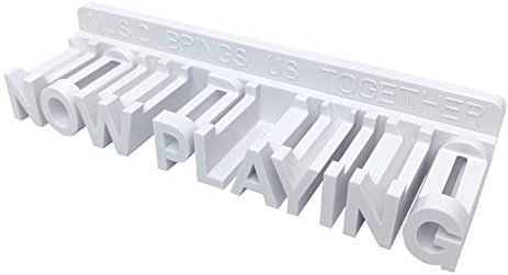 WPESI Now Playing Support mural pour disques vinyles - Support mural à suspendre - Blanc