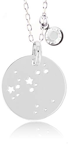 Les Bijoux Acidulés - Collier médaille Constellation du Sagittaire en Argent 925 et cristal - Bijoux signe astrologique (zodiaque) pour femme ou adolescente
