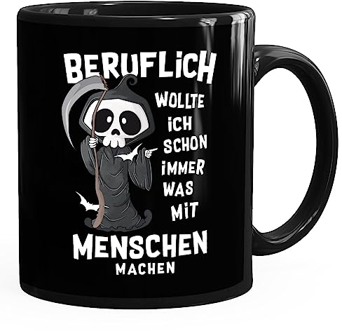 MoonWorks® Kaffee-Tasse Beruflich wollte ich schon immer was mit Menschen machen Sarkasmus Bürotasse schwarz standard