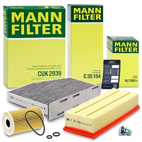 MANN-FILTER Inspektionspaket Filterset 1x Ölfilter, 1x Luftfilter, 1x | Kompatibel mit: AUDI A3, A3 Cabriolet, A3 Sportback, Q3, TT, TT Roadster, SEAT ALHAMBRA, ALTEA, ALTEA XL, LEON