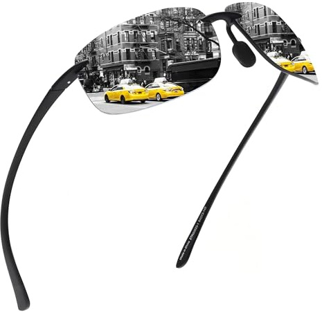 JIM HALO Sport Sonnenbrille Herren TR90 Randlos Damen für Fahren Golf | Polarisiert/Non Polarisiert,Leicht,17g/0.6oz,Rundum-Verpackung,Laufen,Angeln,Baseball