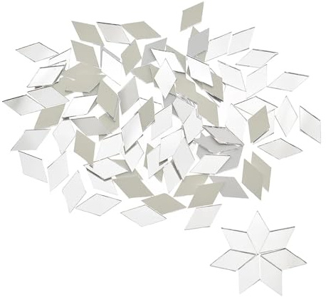 Tesselles mosaique 100pcs miroir en verre carreaux de mosaïque Forme de diamant en vrac for les illustrations murales DIY Fournitures faites à la main Mosaique verre
