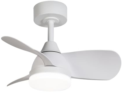 Wonderlampp -Ventilador de techo pequeño ø60cm LED Borse Mini Blanco CCT 3000-4000-6000K 18W con memoria de encendido