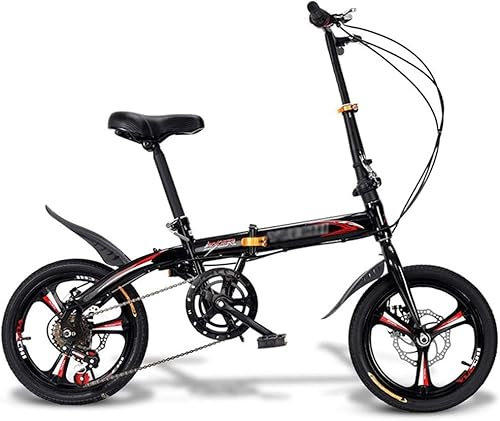 Kcolic 16 Zoll Faltrad, Leichtes Outroad Mountainbike Mit Doppelscheibenbremsen, Tragbares City Mini Kompaktfahrrad Für Erwachsene A,16in
