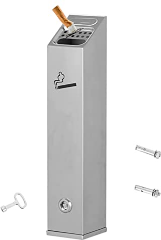 Aschenbecher, Standaschenbecher, Wandaschenbecher, Premium-kommerzieller, abschließbarer Wandaschenbecher for den Außenbereich, Garten, Terrasse, Zigarette, Aschenbecher-Entsorgung, Metallaschenbecher