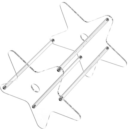 SEWACC Transparenter Cd-aufbewahrungsbox Acryl-cd-displayhalter Schreibtisch-bücherregal Desktop-aufbewahrungsregal Sternförmiger Bücherhalter Für Zuhause Und Büro
