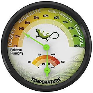 Termometro per rettili Igrometro Adesivo 16-49 ℃ 0-100% Rilevatore di temperatura di umidità Rilevatore di allevamento di animali domestici Manometro quadrante
