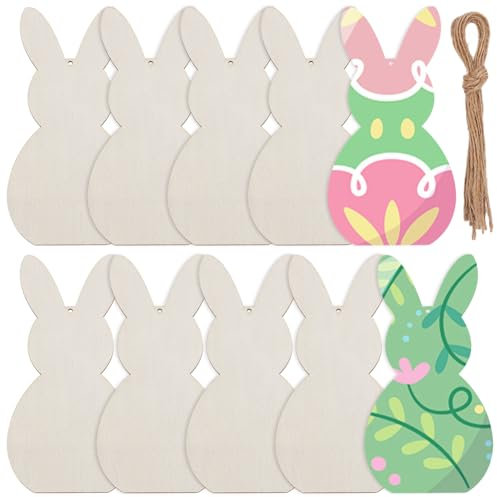 SOFPLATE 10 pz 7 x 3.5 pollici Coniglio In Legno Ritagli Legno Grezzo Pasqua Animale A Forma di Fette Legno Vuoto Abbellimento per Fai Da Te Progetti Artistici Artigianato Pittura Casa Festa Favore De