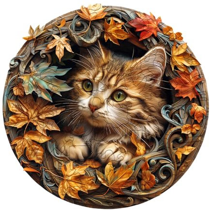 Holzpuzzle Erwachsene, 170 Teile 3D Katze Holzpuzzle, Puzzle Aus Tierteilen, Lernspielzeug Für Freunde Der Familie, Geschenk Für Erwachsene Und Kinder, 28.5 * 28.5cm, A