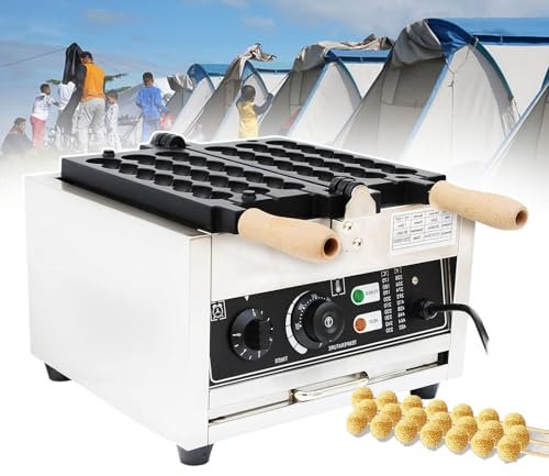 GLJTUO Gaufrier À Bulles Électrique, Machine À Gaufres Commerciale, Conception Antiadhésive Et Tube Et Panneau Chauffant en Forme De U De 1500 W, Poignée Anti-Combustion en,