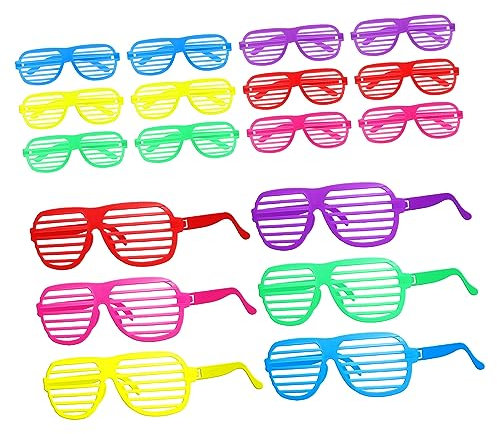 BESPORTBLE 18stücke Neon Partybrillen Sonnenbrillen Shutterbrillen Festivalbrillen Cosplay-brillen Party-brillenzubehör Foto-requisiten Begünstigt Lieferungen