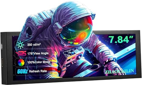 ZHAOCAILIN Mini-Monitor HD 19,9 cm (7,8 Zoll), 1280 x 400 IPS, gestreckter Bar-LCD-Bildschirm mit Hülle für Laptop, Geschwindigkeit, Temperatur, Aida64, CPU, GPU, sekundäre Bildschirmüberwachung