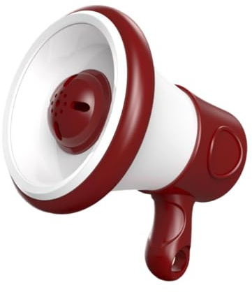 Perfeclan Mini-Megaphon, Bullhorn, tragbarer Verstärker, neuartiges Schlüsselanhänger-Spielzeug, kompakter Lautsprecher mit Kette für Jungen und Mädchen ab 5, Rot