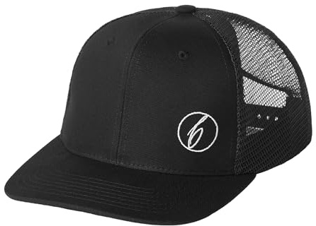 Banqert Herren Trucker Cap – Bio-Baumwolle, GOTS Zertifiziert, nachhaltig produziert in Europa – Verstellbare Snapback Kappe – Schwarz
