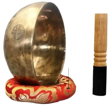 Ljudskålar skålar för fullmåne, handgjorda klangskålar, slaginstrument för buddhistisk ljudläkning, för medveten meditation (diameter 14 cm)