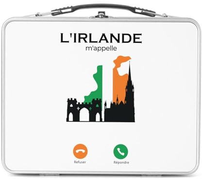 Fabulous Lunch Box in metallo argentato per sandwich e snack – L'Irlanda Me Chiame Culture Heritage Travel – Scatola da gustare in alluminio, ciotola rigida, stile retrò, stampata in Francia