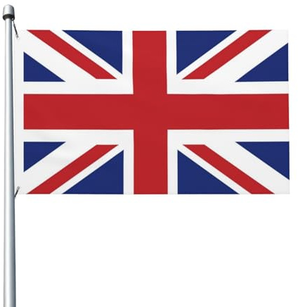 Bandiera inglese 3x5 piedi stampata su entrambi i lati, resistente, per esterni, con occhielli, ideale per giardino, cortile, prato e patio.
