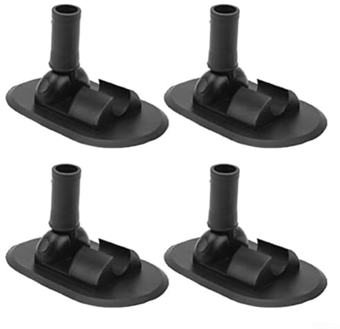 Yelvera Sunshade Canopy Holder For Inflatable Boat, Rubber Boat And Surfboard, 180 Degree Adjustable Mount Base For 15mm Tube, Black Abs For Kayak Accessory, 2 Pack(4PCS)
