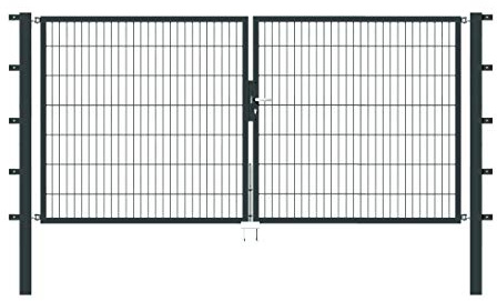 Alberts 650360 Doppeltor Flexo mit Zubehör | verschiedene Breiten und Höhen | anthrazit | Breite 300 cm | Höhe 140 cm