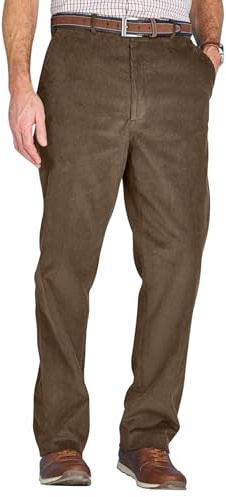 Chums Men's Cotton Corduroy Elasticated Comfort Trousers | Stylish & Comfortable, Hidden Extra Stretch Waistband, 8 Wale Fabric, 32-46 Waist
