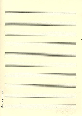 Notenpapier DIN A4 hoch 10 Systeme 21x29,7 cm weite Systeme (5 Bögen)